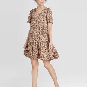 Short Sleeve Cheetah Dress